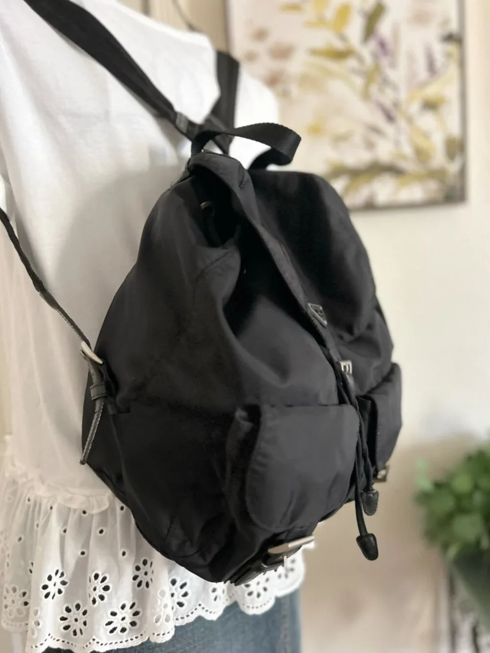 Prada Black Nylon backpack